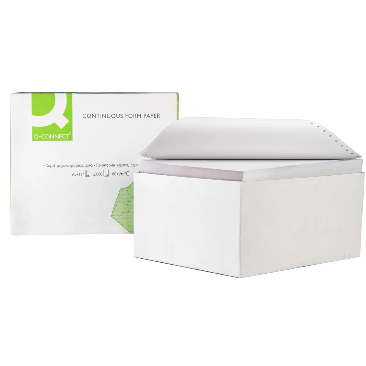 Q-Connect Χαρτί Μηχανογραφικό 9.5 x 11'' Μονό Λευκό