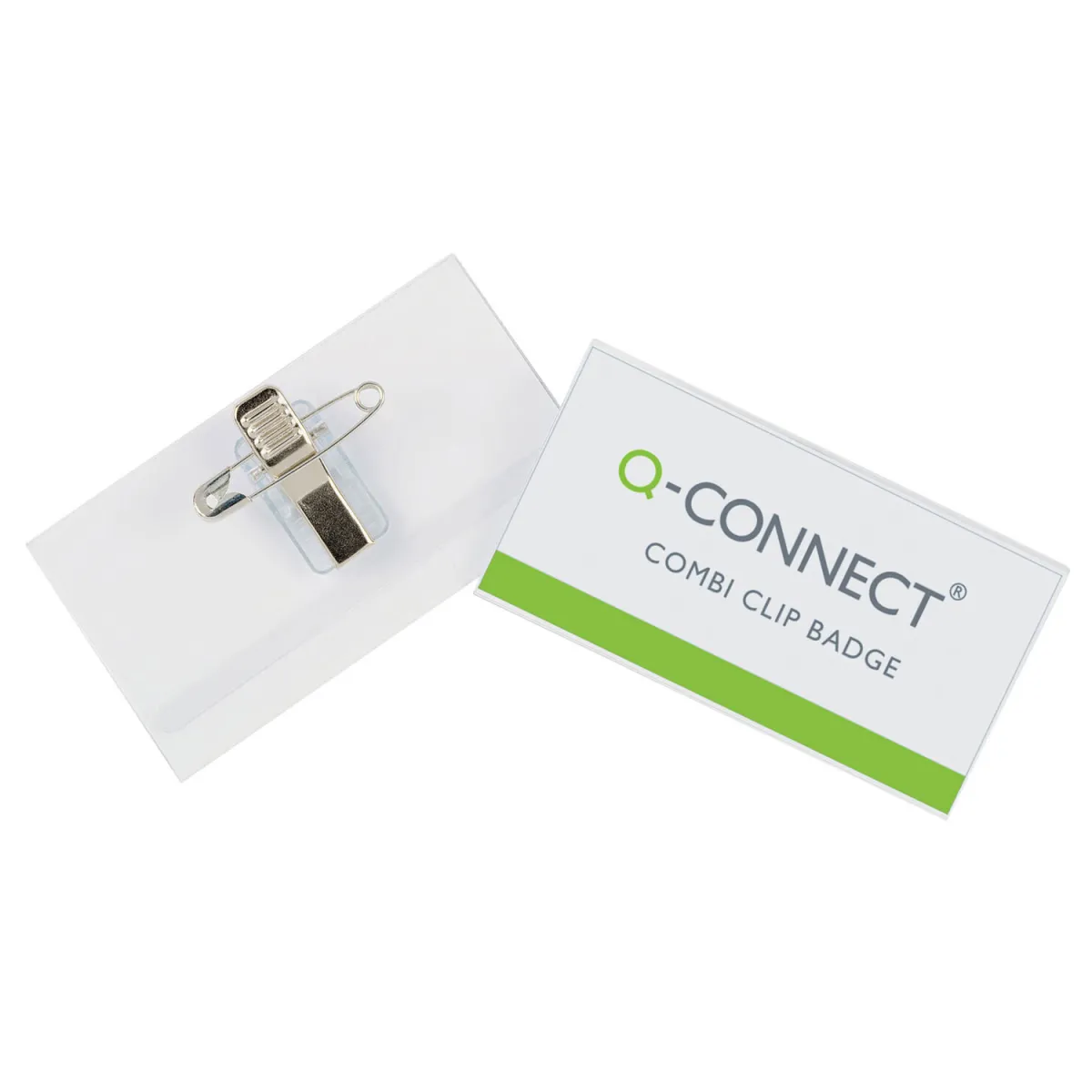 Q-Connect Ετικέτα Ονόματος με Κλιπ & Καρφίτσα 4x7,5 cm 50 τεμ.