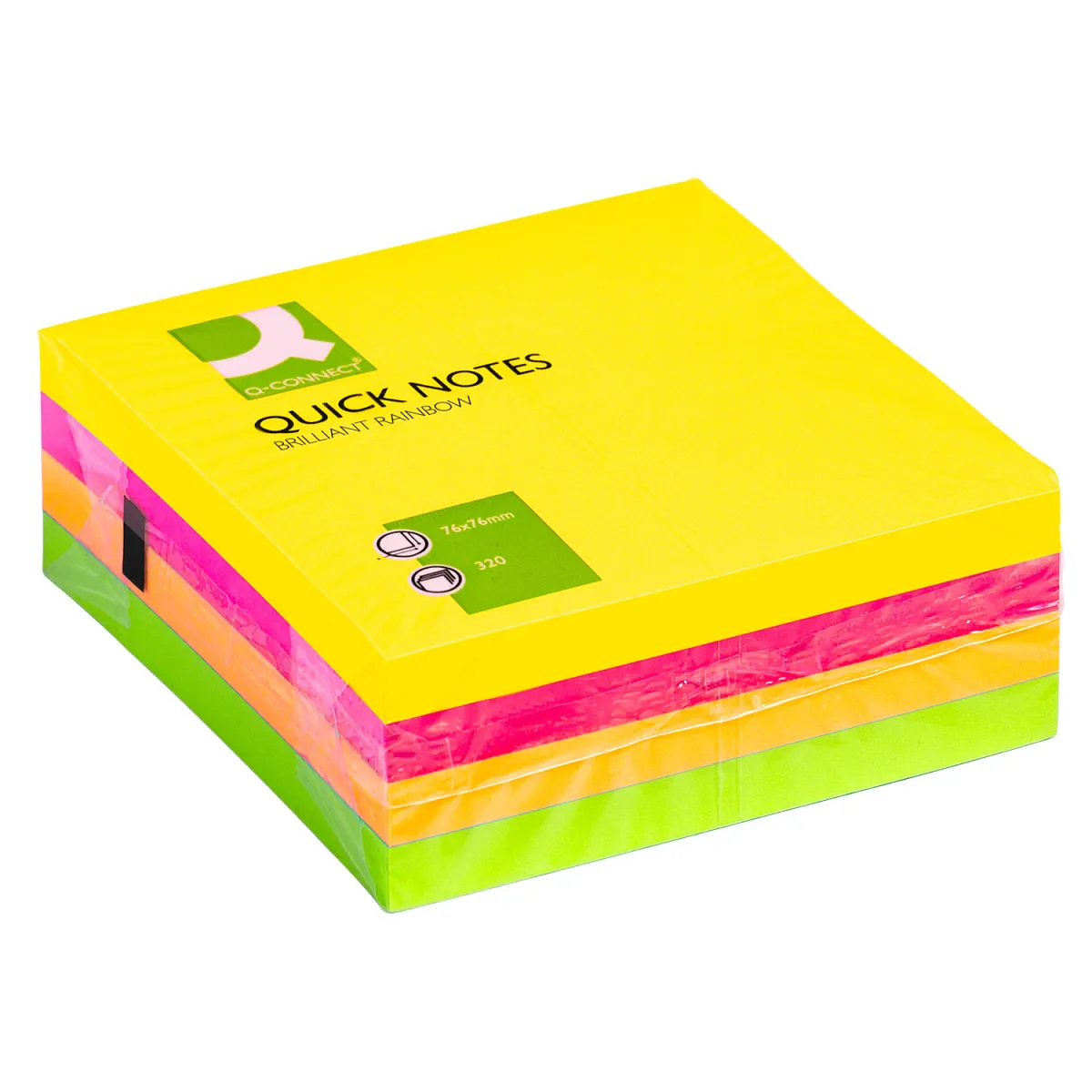 Q-Connect Αυτοκόλλητα Χαρτάκια Brilliant  76x76mm 320φύλλα
