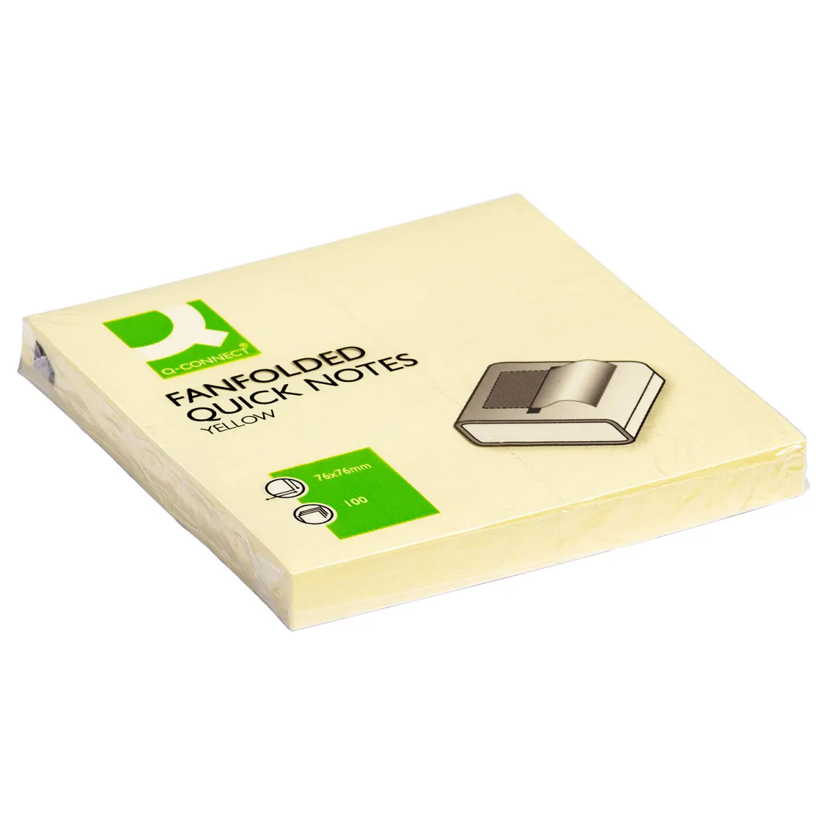 Q-Connect Αυτοκόλλητα Χαρτάκια Z-Notes 76x76mm Kίτρινο