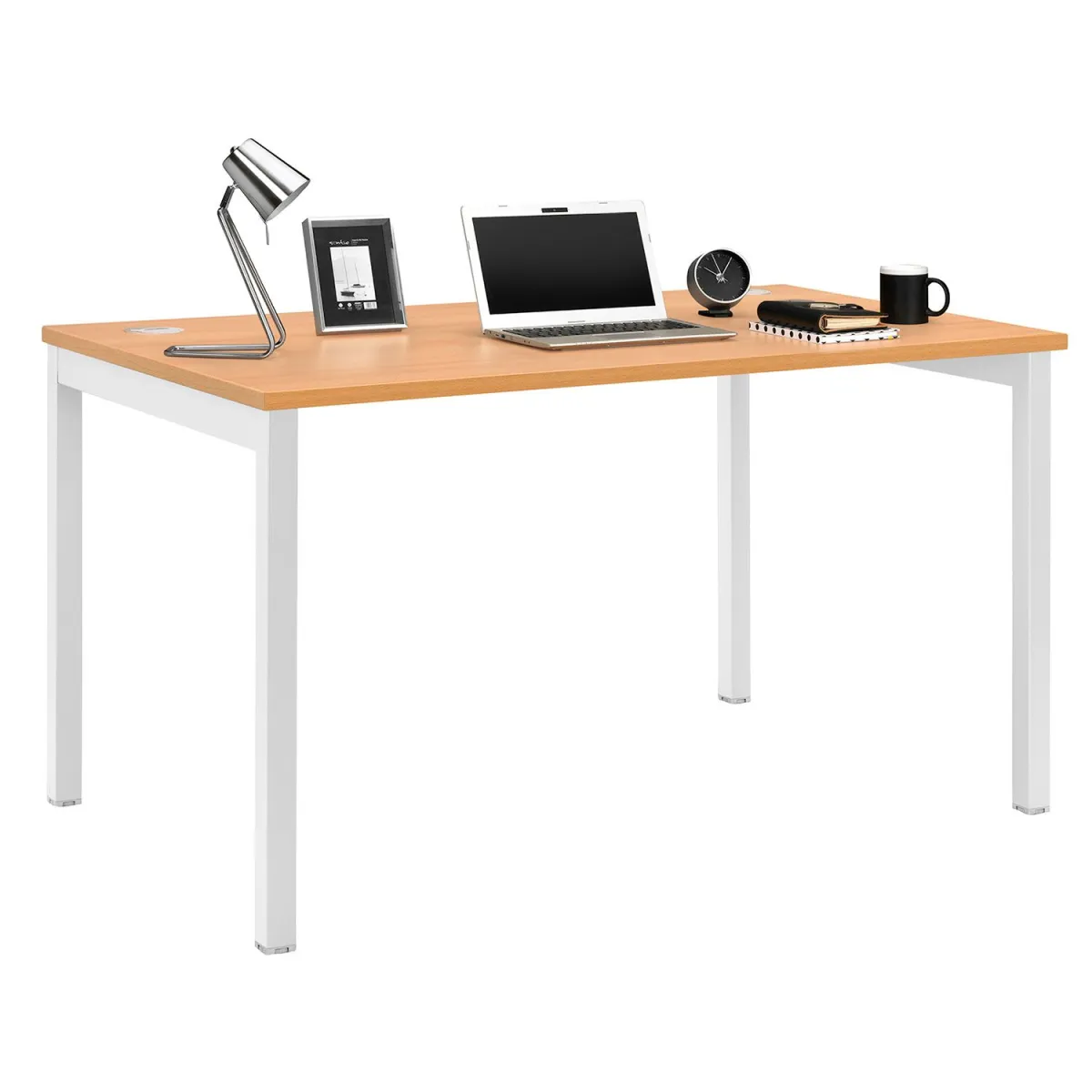 Quadrifoglio Γραφείο Column Beech (Λευκός Σκελετός) 140x80 cm