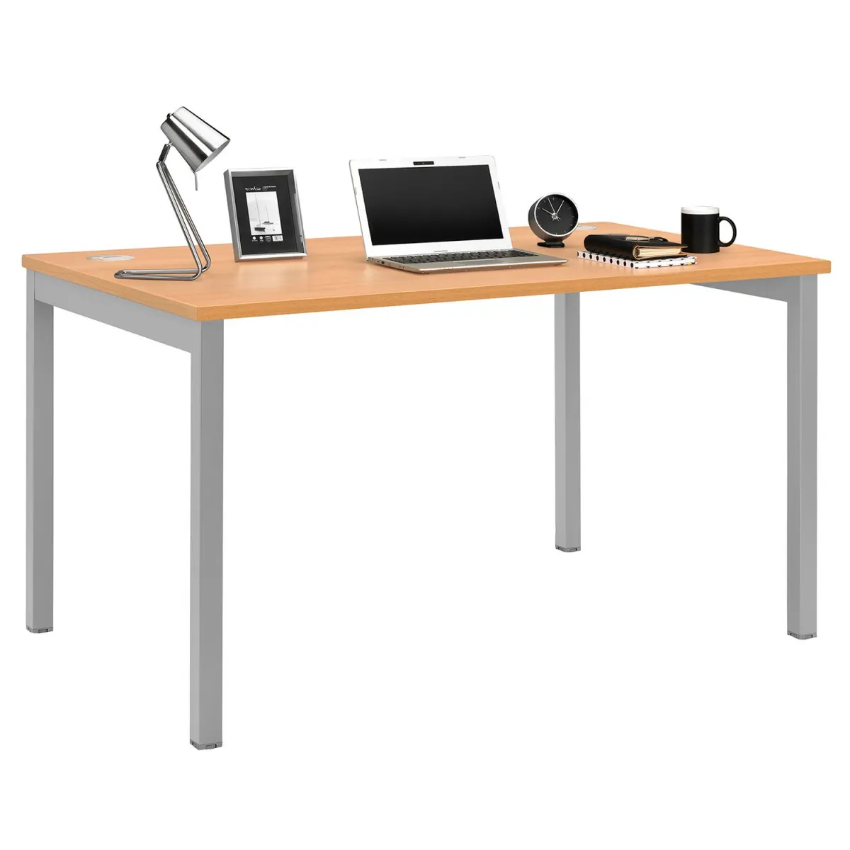 Quadrifoglio Γραφείο Column Beech (Γκρι Σκελετός) 140x80 cm