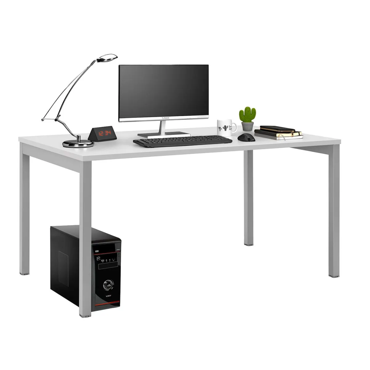 Quadrifoglio Γραφείο Column Grey (Γκρι Σκελετός) 160x80 cm
