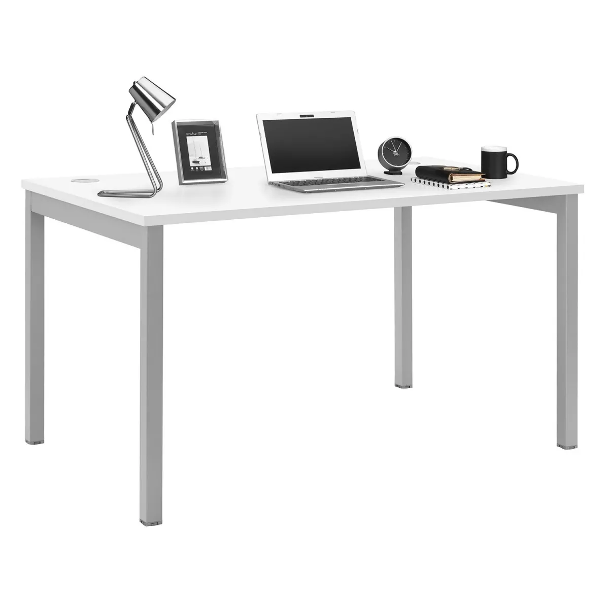 Quadrifoglio Γραφείο Column White (Γκρι Σκελετός) 140x80 cm