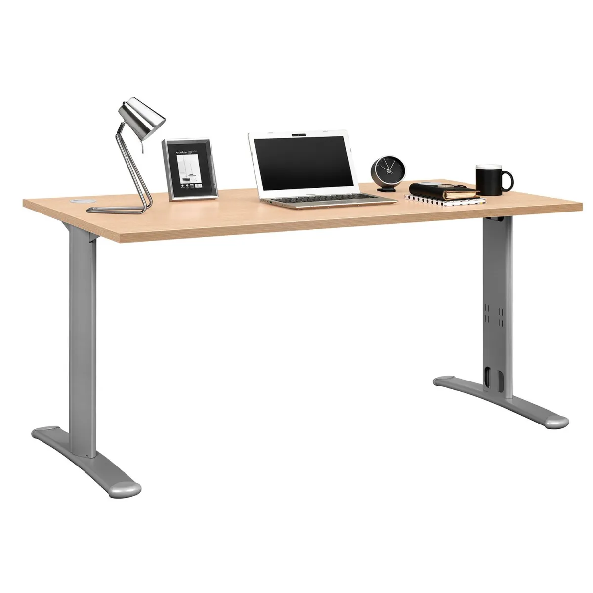 Quadrifoglio Γραφείο Exe Oak (Γκρι Σκελετός) 140x80 cm