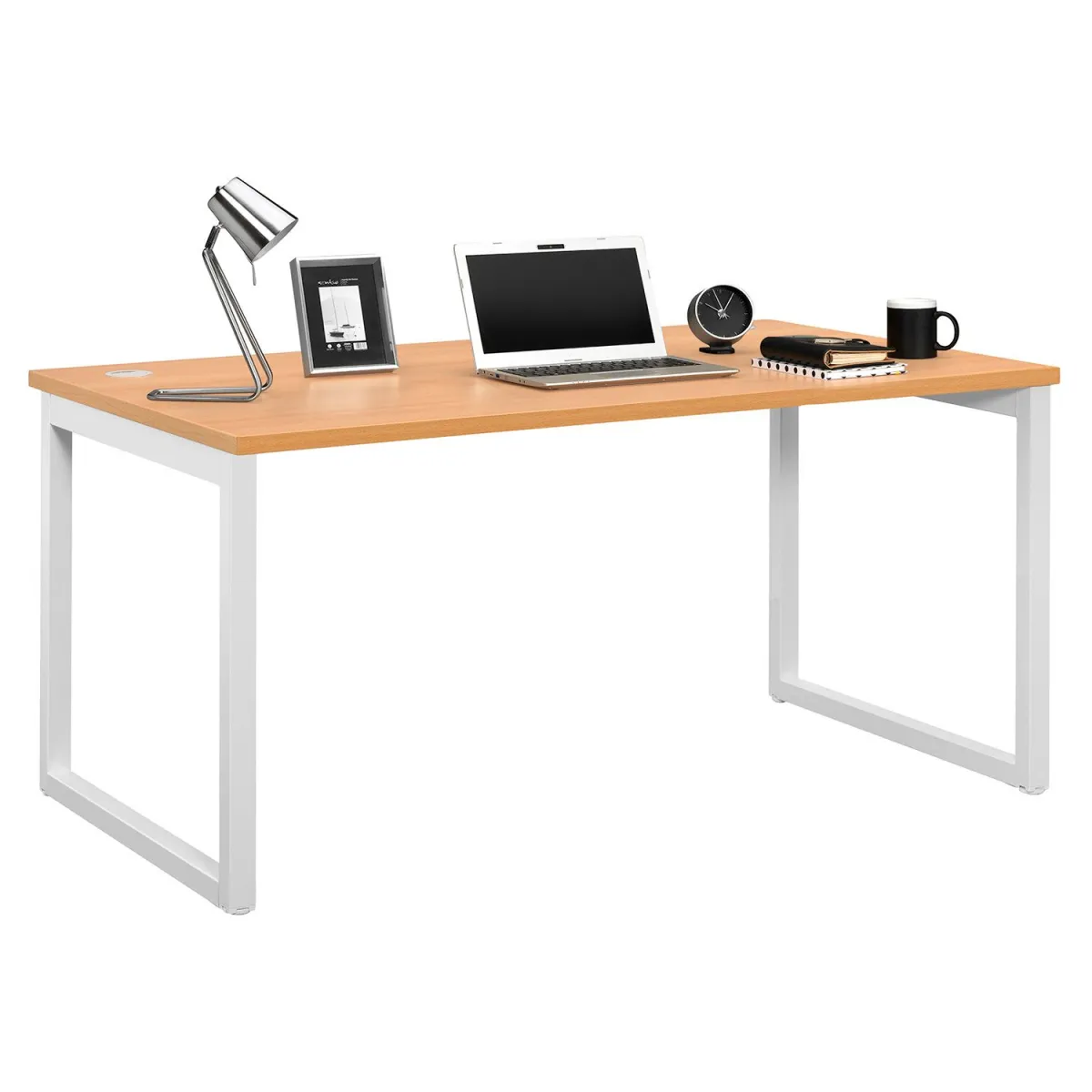 Quadrifoglio Γραφείο Industrial Beech (Λευκός Σκελετός) 140x80 cm