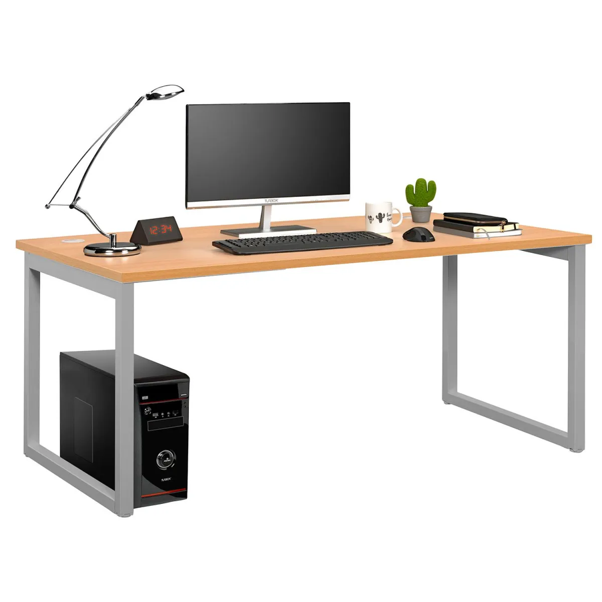 Quadrifoglio Γραφείο Industrial Beech (Γκρι Σκελετός) 160x80 cm