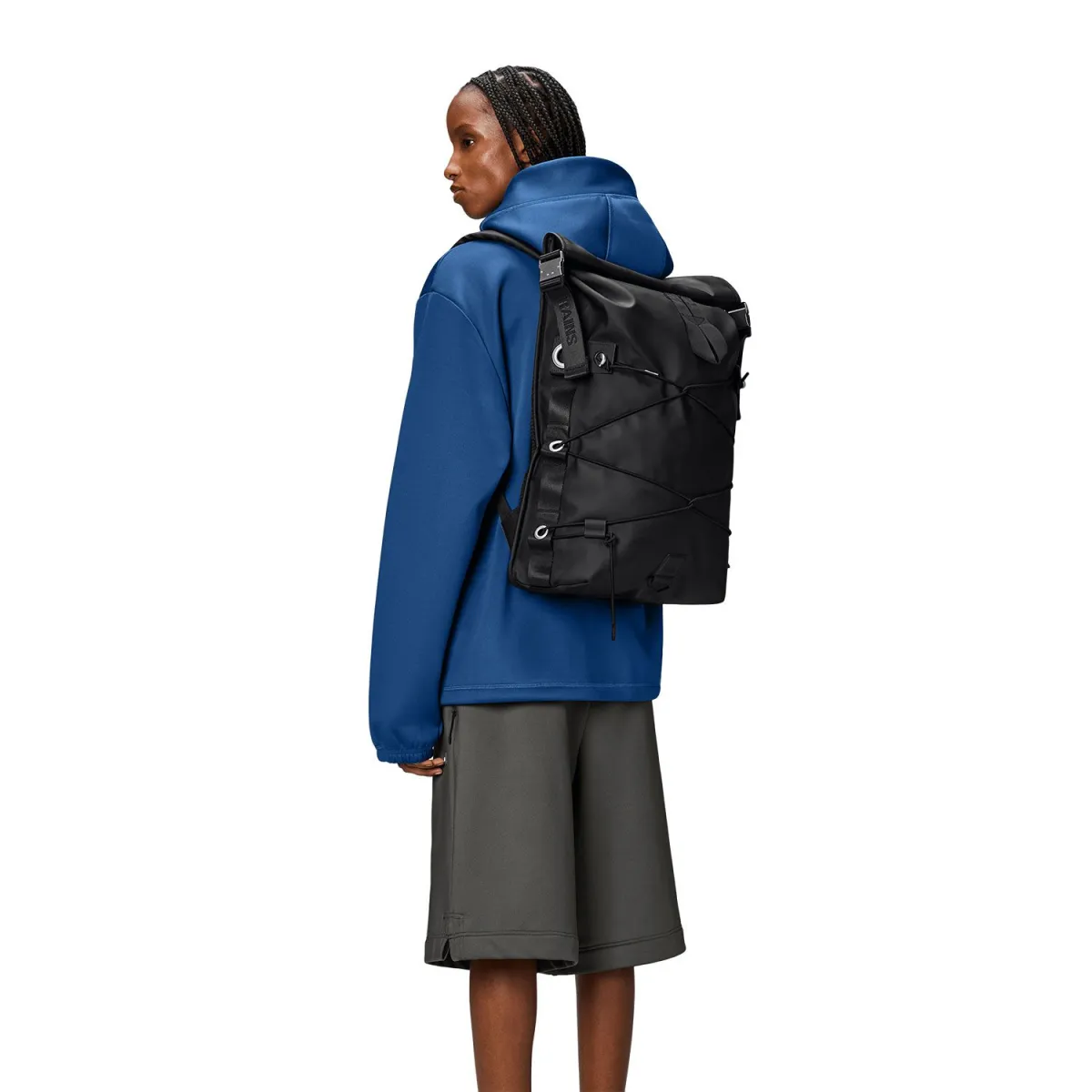 Rains Trail Cord Rolltop Backpack Black