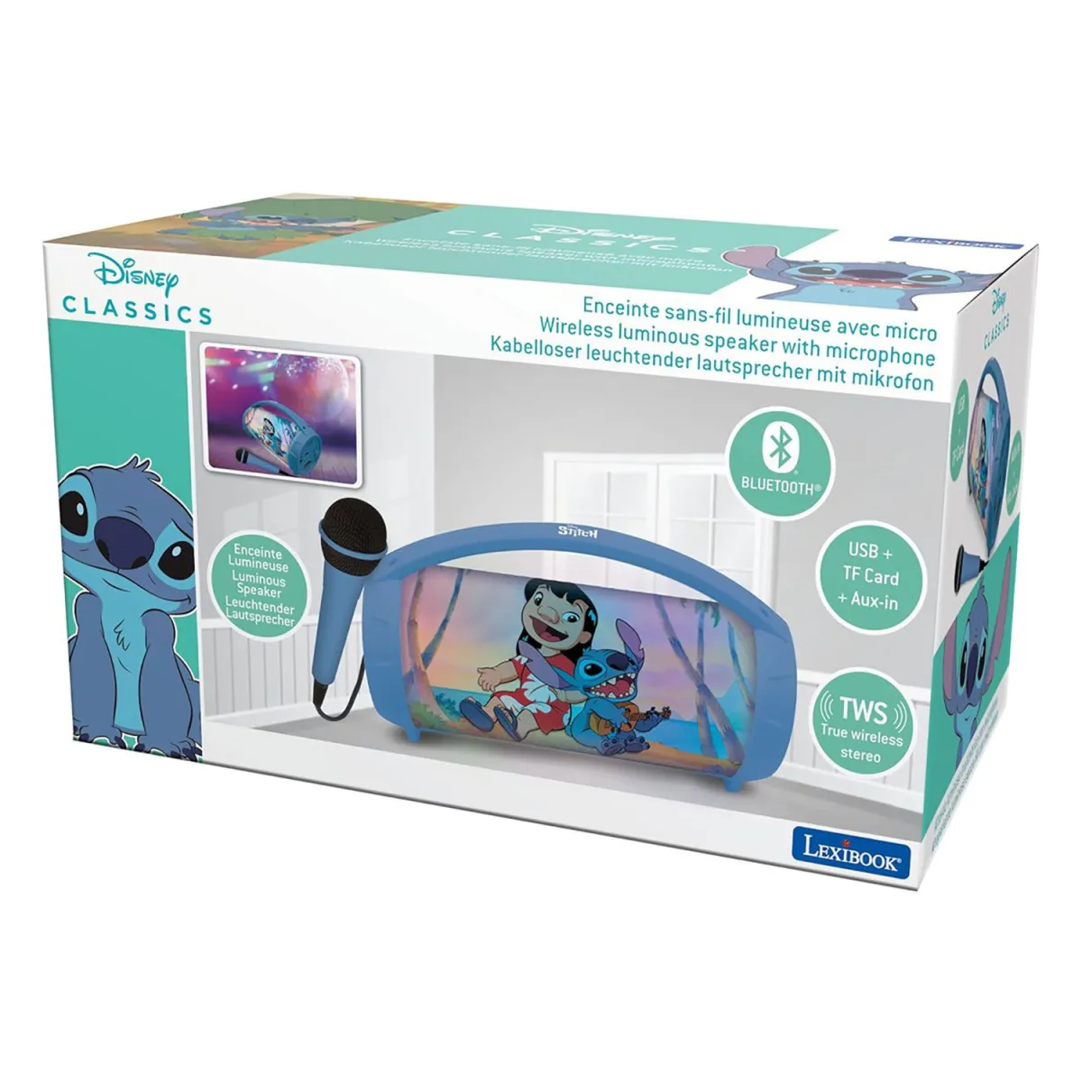 Real Fun Ηχείο με Μικρόφωνο Disney Stitch Bluetooth