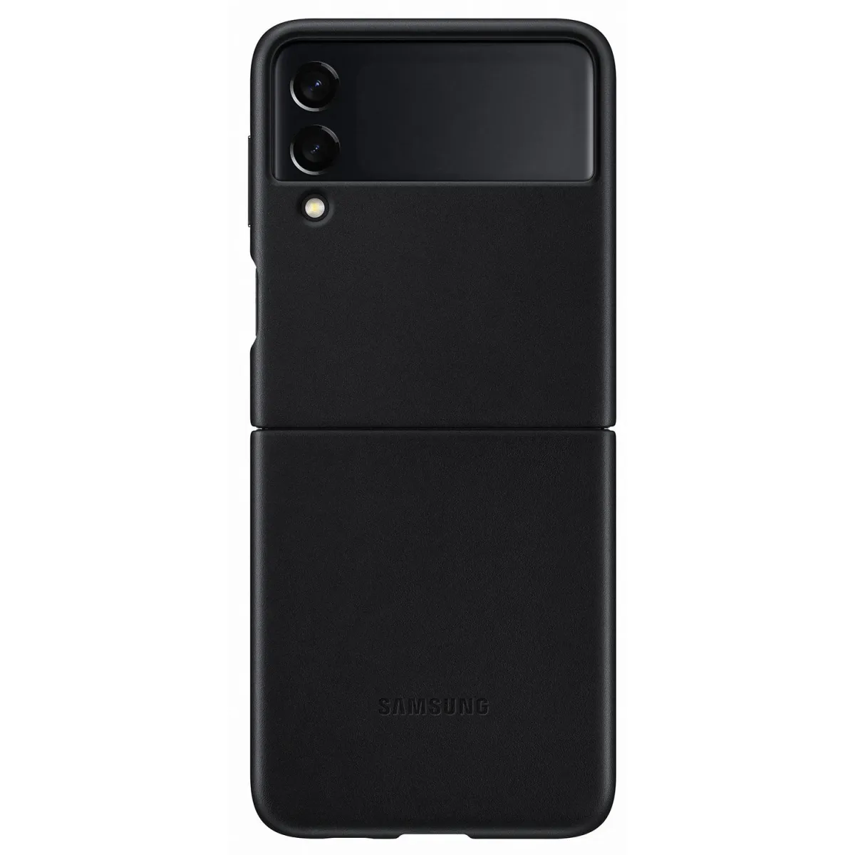 Samsung Θήκη Back Cover για Galaxy Z Flip 3, Μαύρη Δερμάτινη