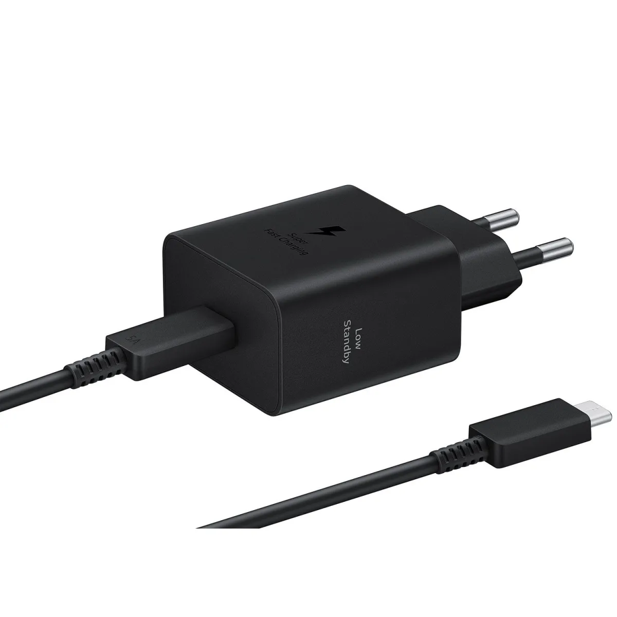 Samsung Φορτιστής GaN 1 Θέσης 45W Μαύρο Με Καλώδιο