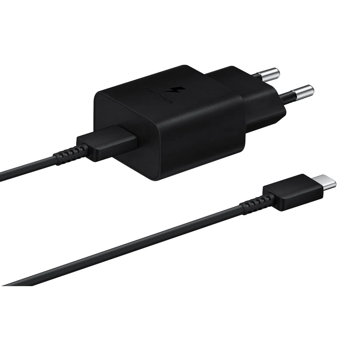 Samsung Φορτιστής PD 1 Θέσης 15W Μαύρο Με Καλώδιο