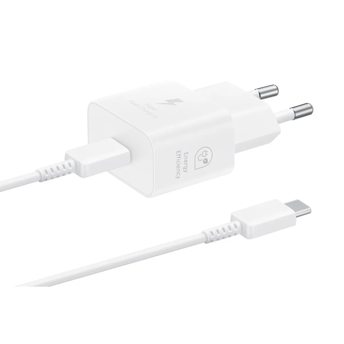 Samsung Φορτιστής PD 1 Θέσης 25W Λευκό Με Καλώδιο