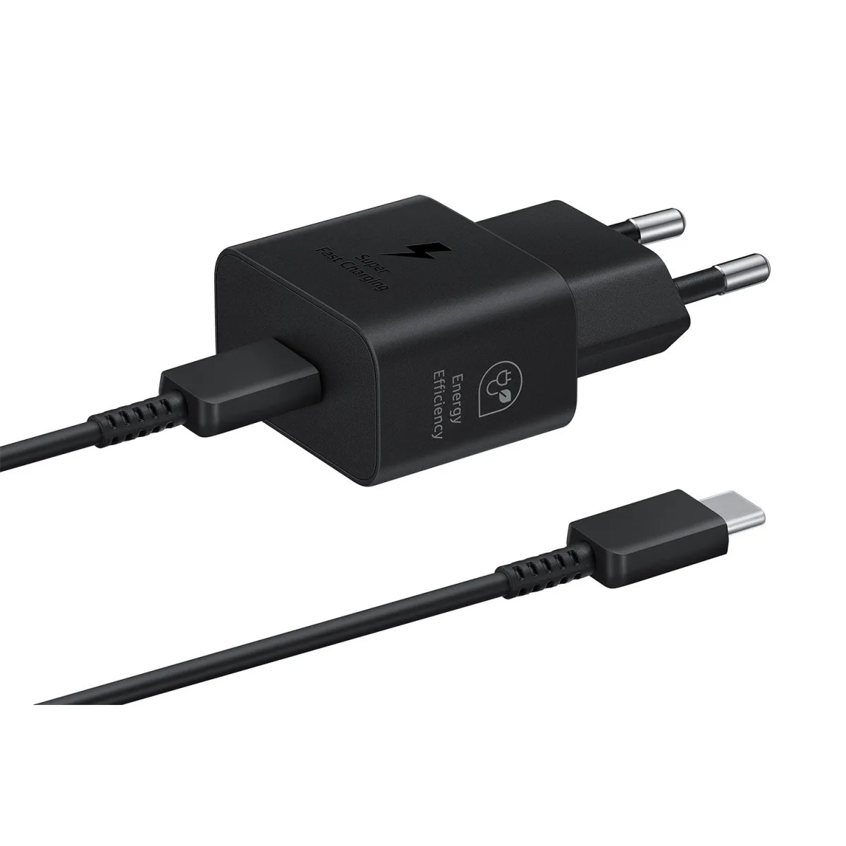 Samsung Φορτιστής PD 1 Θέσης 25W Μαύρο Με Καλώδιο