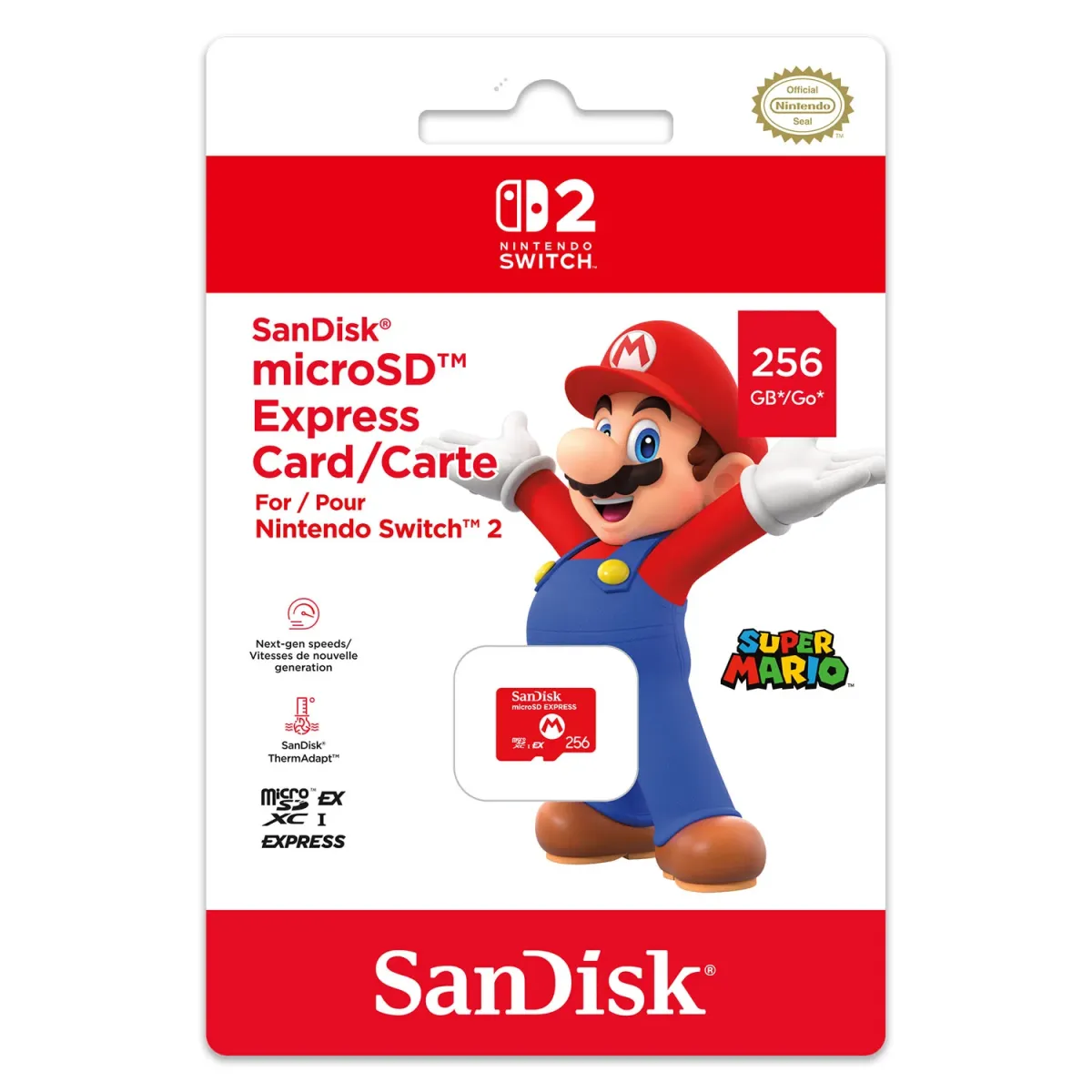 SanDisk MicroSD Express Card 256GB Mario
