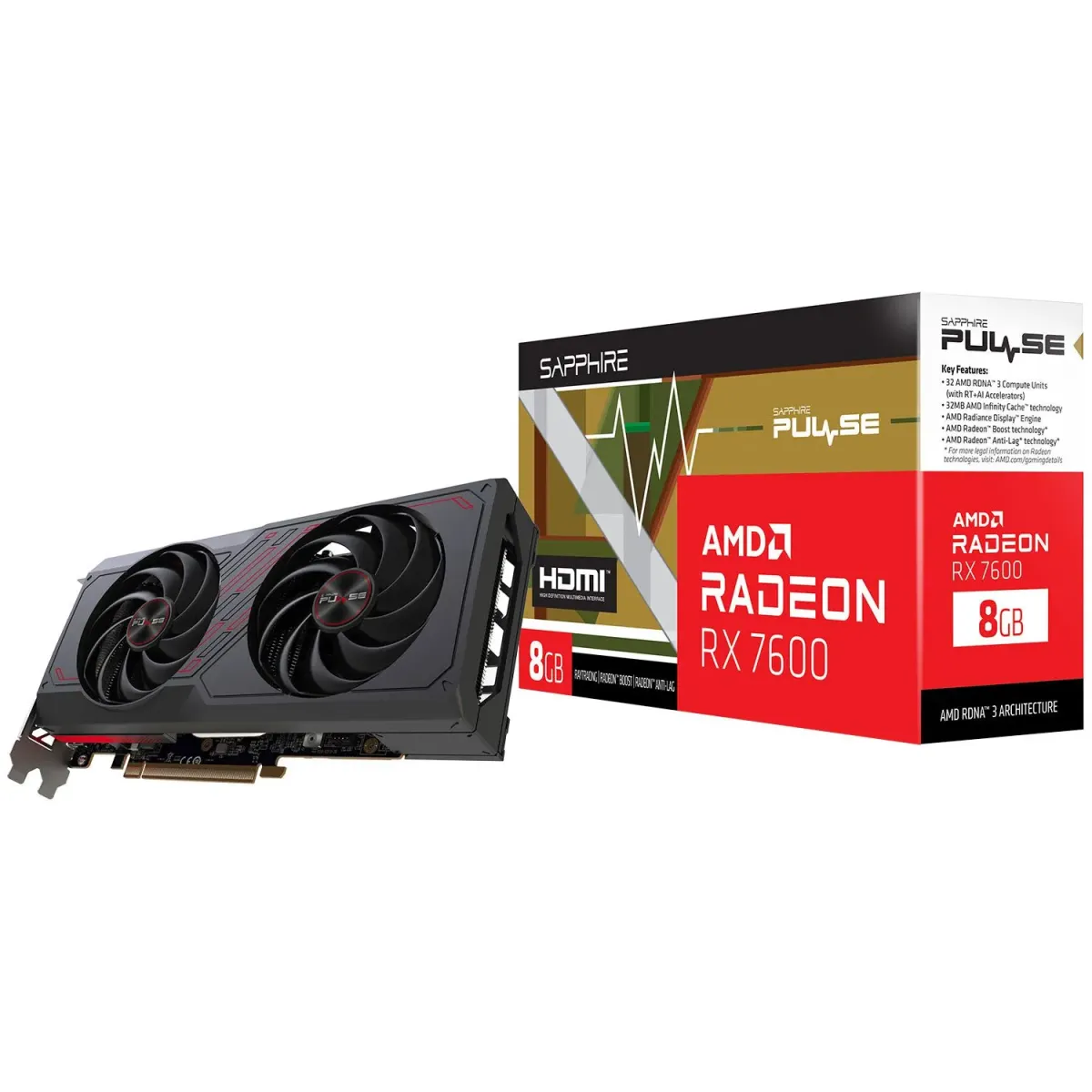 Sapphire VGA Radeon RX 7600 PULSE OC 8 GB