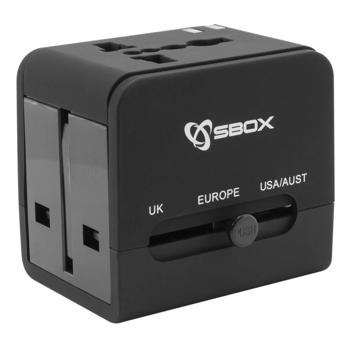 Sbox Travel Adapter 2 USB & 4 Plugs
