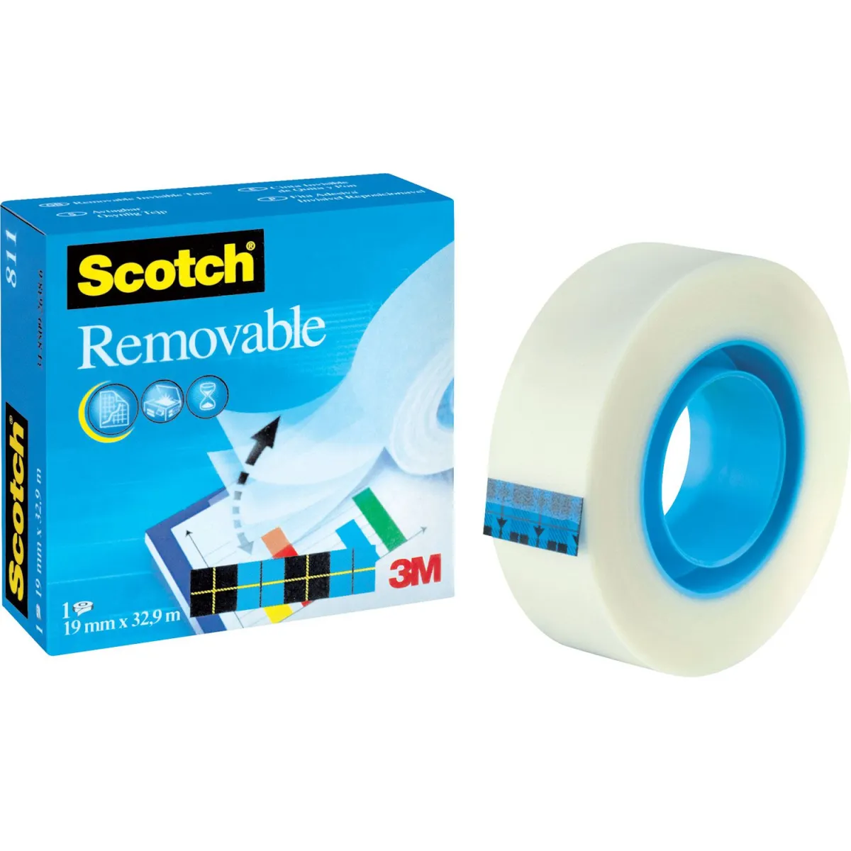 Scotch Κολλητική Ταινία Invisible Επανατοποθετούμενη 811 19mm x 33m