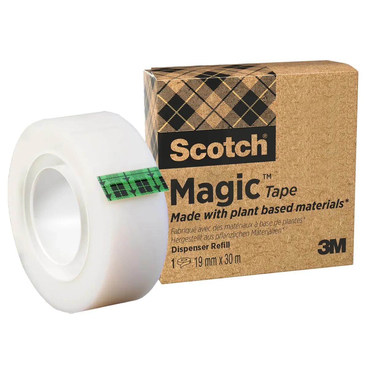 Scotch Κολλητική Ταινία Magic Mε 66% Φυτικής Προέλευσης Κόλλα 19 mm x 30 m