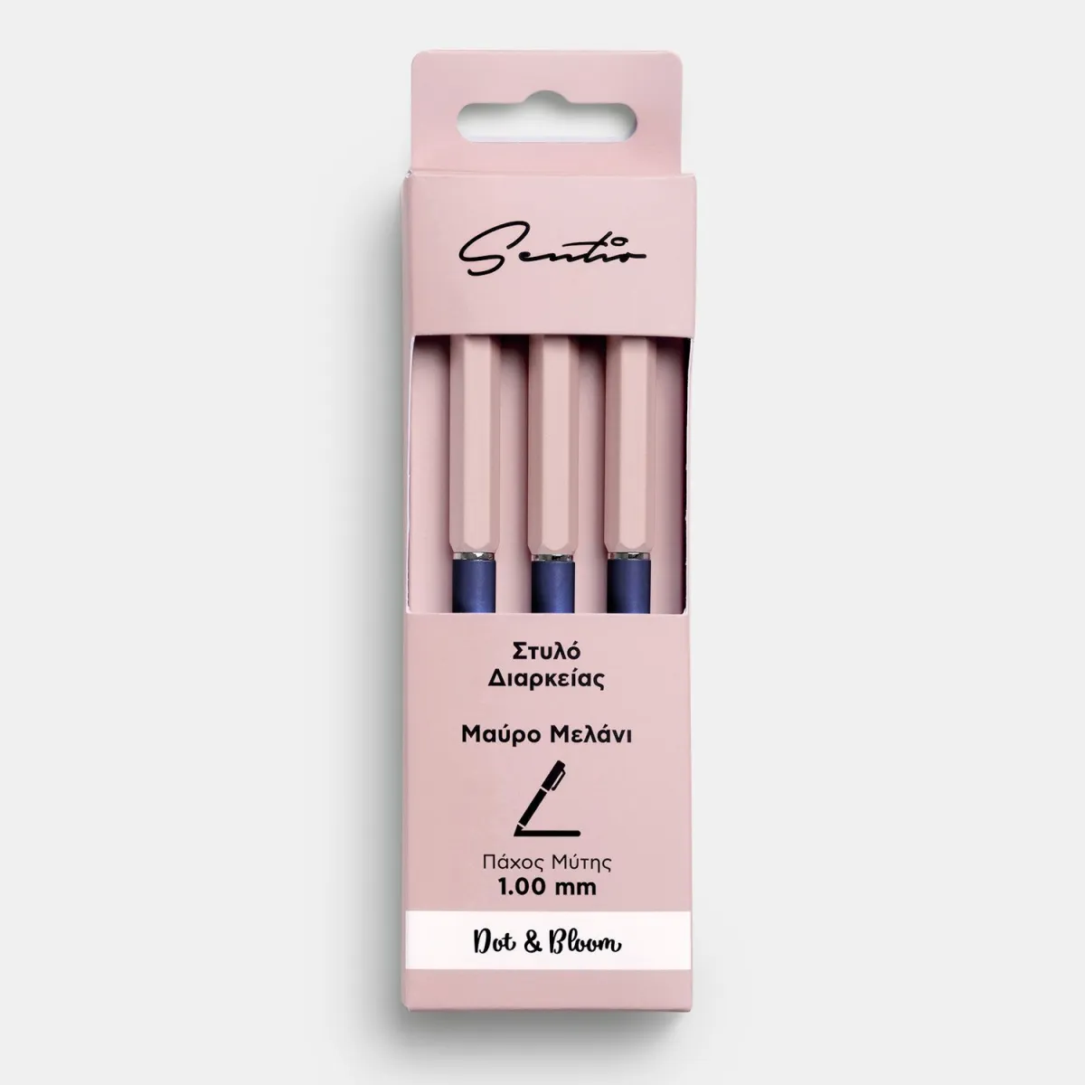 Sentio Στυλό Διαρκείας Με Πάχος Μύτης 1.0mm Pink Μιξ 3τεμ.