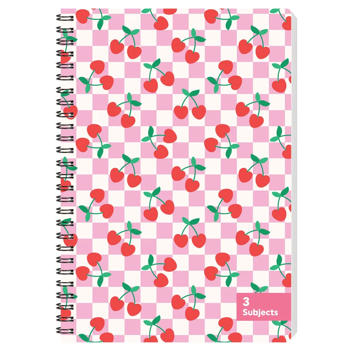 Sentio Τετράδιο Σπιράλ 17X25 3 Θεμάτων Checkered Cherries 105 Φύλλα