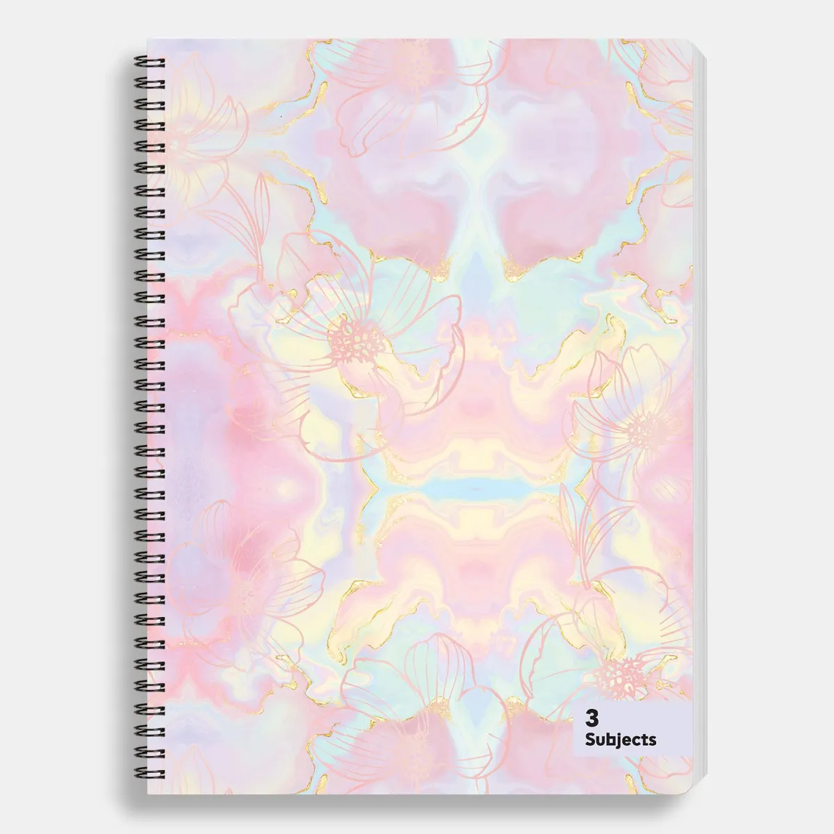 Sentio Τετράδιο Σπιράλ Α4 3 Θεμάτων Watercolor Flowers 105 Φύλλα