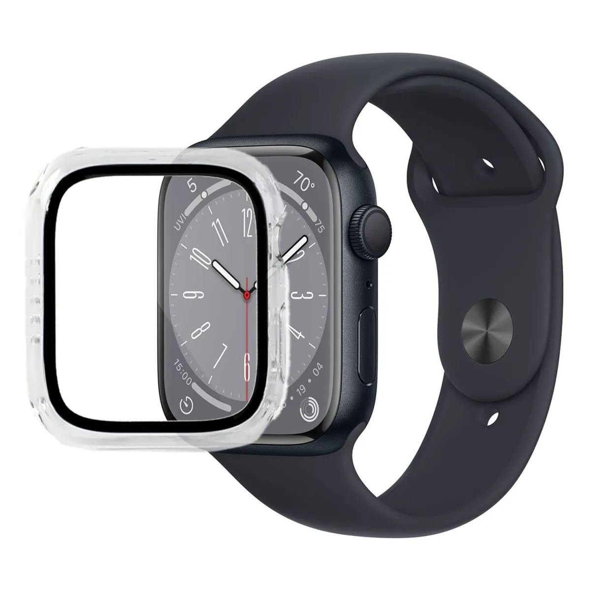 Sentio Θήκη Προστασίας 45mm για Apple Watch 7/ 8/ 9 Διάφανο