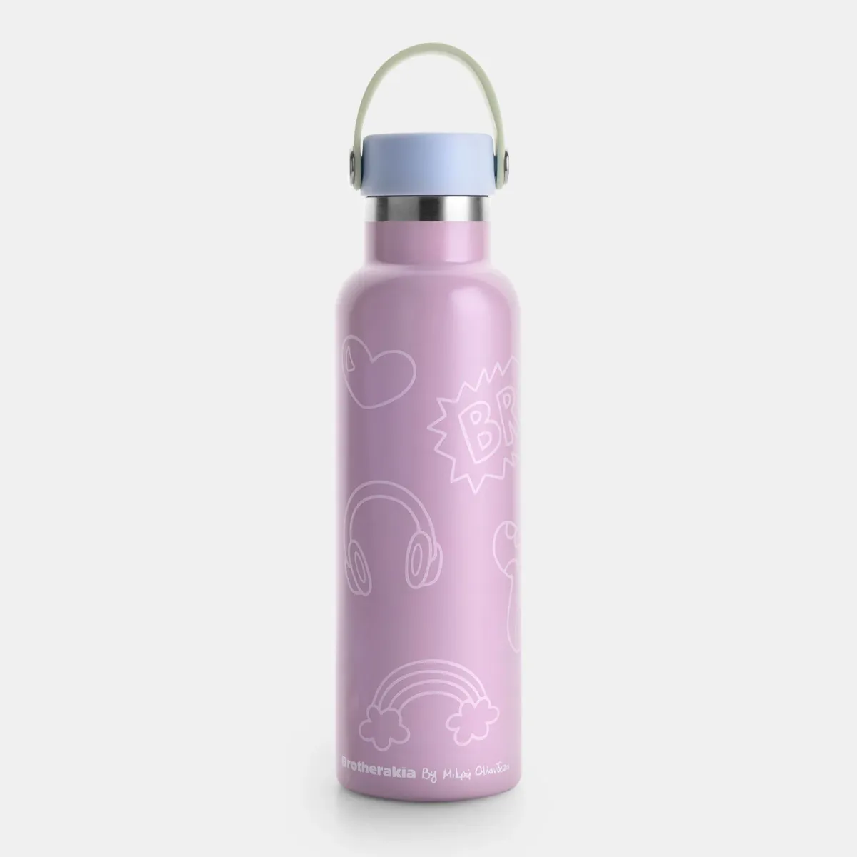Sentio Παγούρι Θερμός 600ml Ροζ Brotherakia by Μικρή Ολλανδέζα