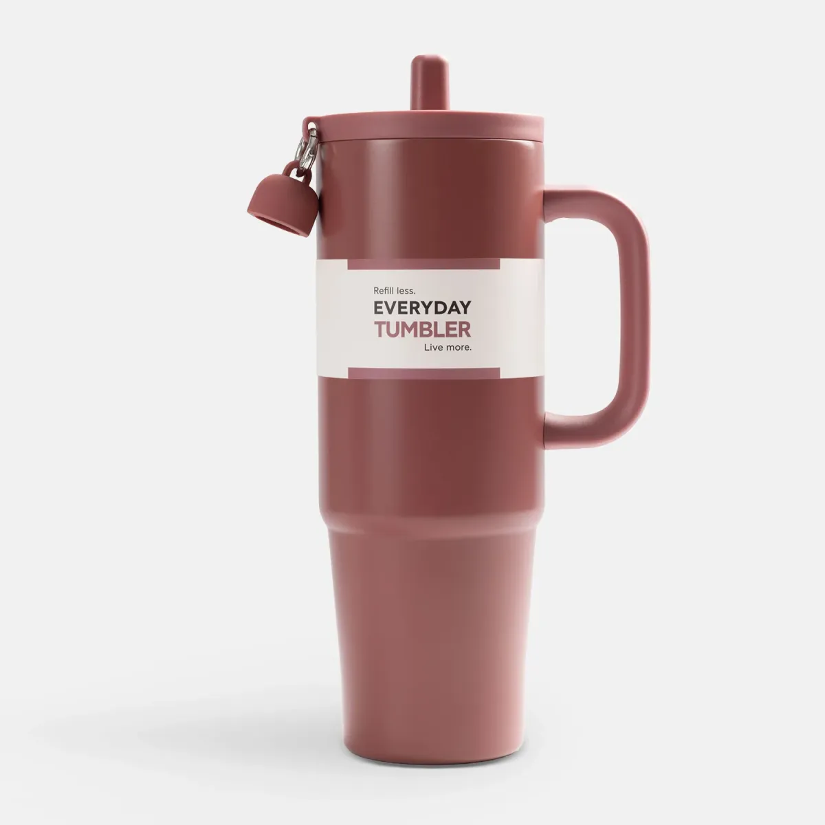 Sentio Παγούρι με Καλαμάκι 900ml Dusty Rose
