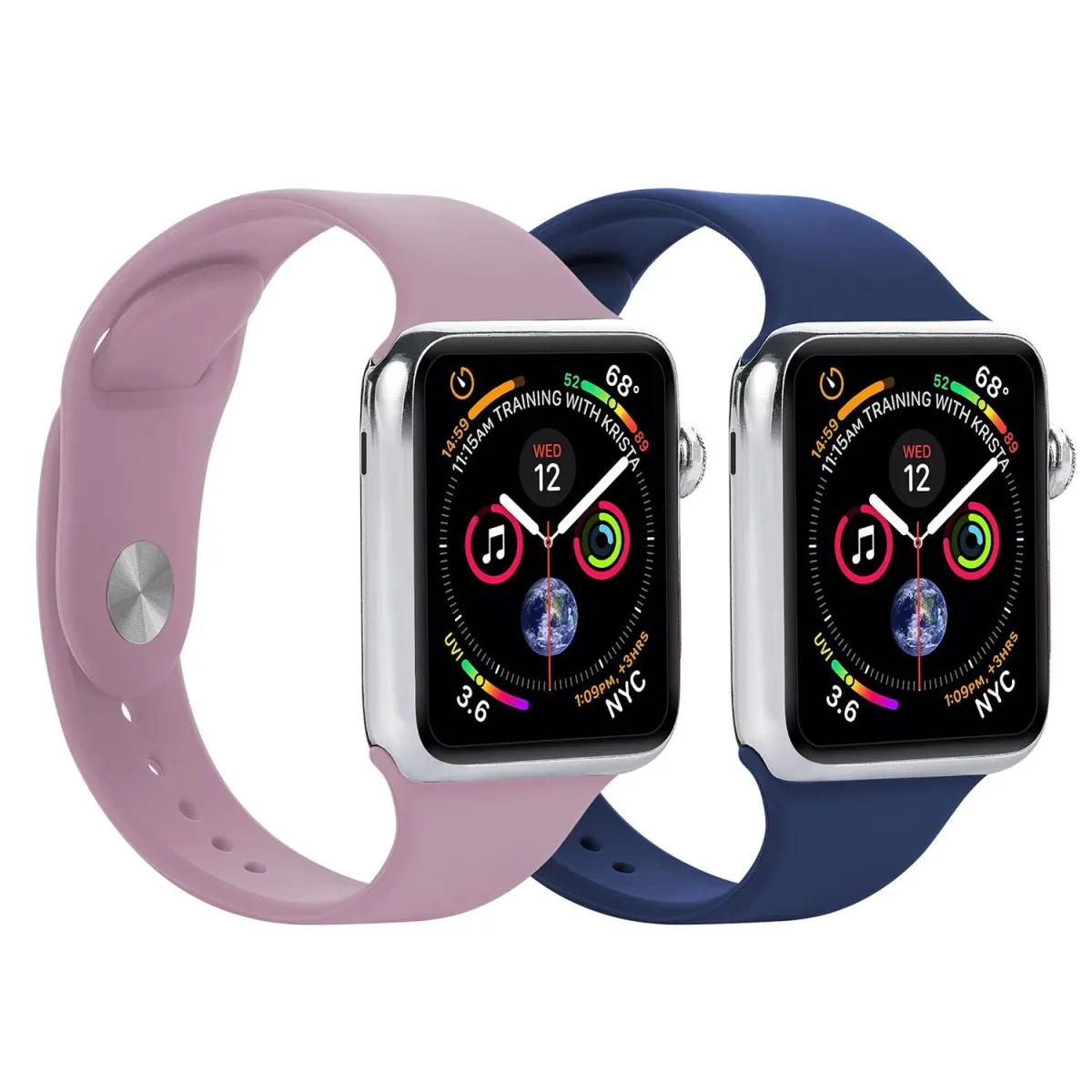 Sentio Λουράκι Σιλικόνης για Apple Watch 38/40/41mm S-M Λιλά-Μπλε
