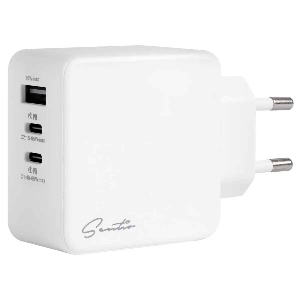 Sentio Φορτιστής GaN 3 Θέσεων 65W Λευκό