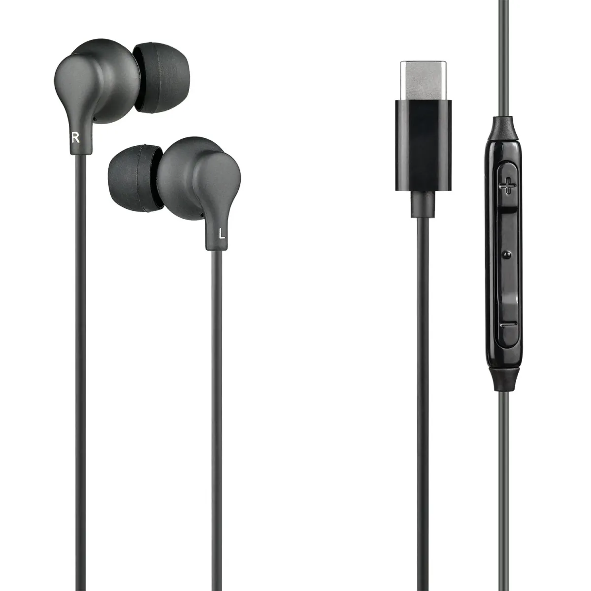 Sentio Handsfree Earphones POP 400 Type-C Μαύρο
