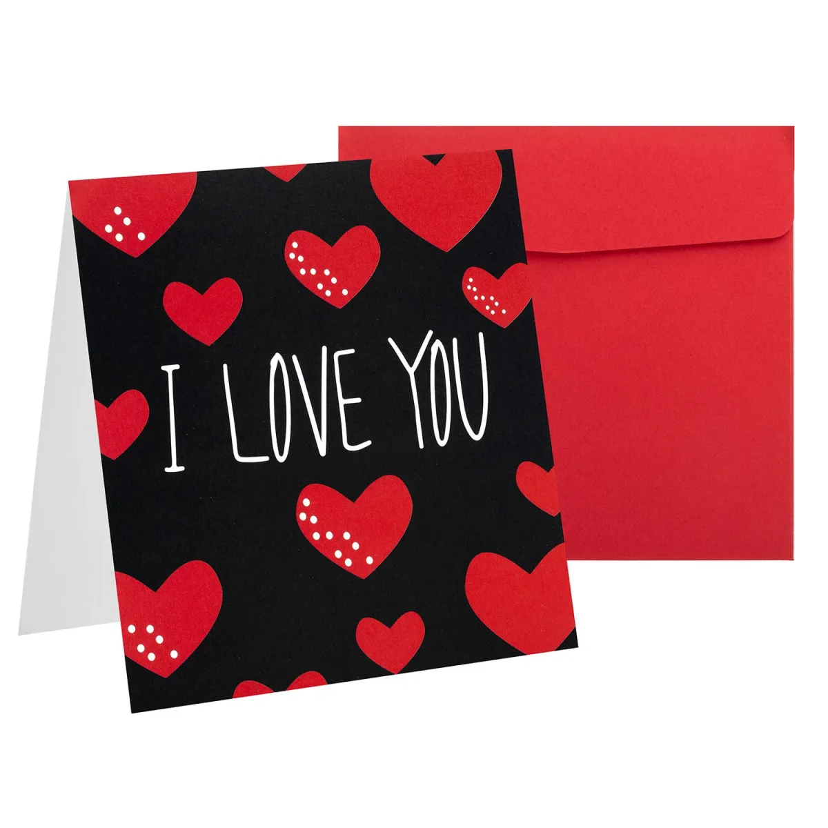 Sentio Ευχετήρια Κάρτα I Love U Μαύρη