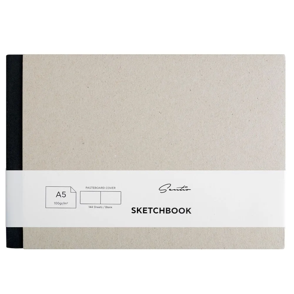 Sentio Sketchbook 21x14.8cm Μαύρο 144Φύλλων