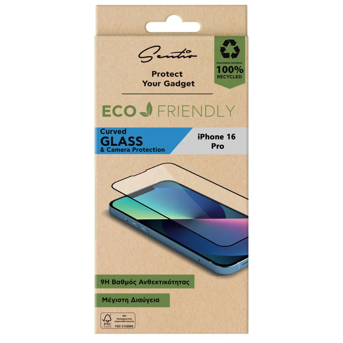 Sentio Γυαλί Tempered 2.5D για iPhone 16 Pro & Γυαλί Προστασίας Καμερών