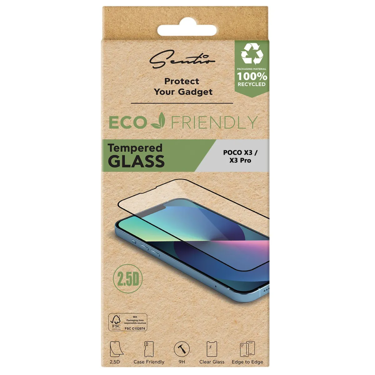 Sentio Γυαλί Tempered 2.5D για POCO X3 / X3 Pro