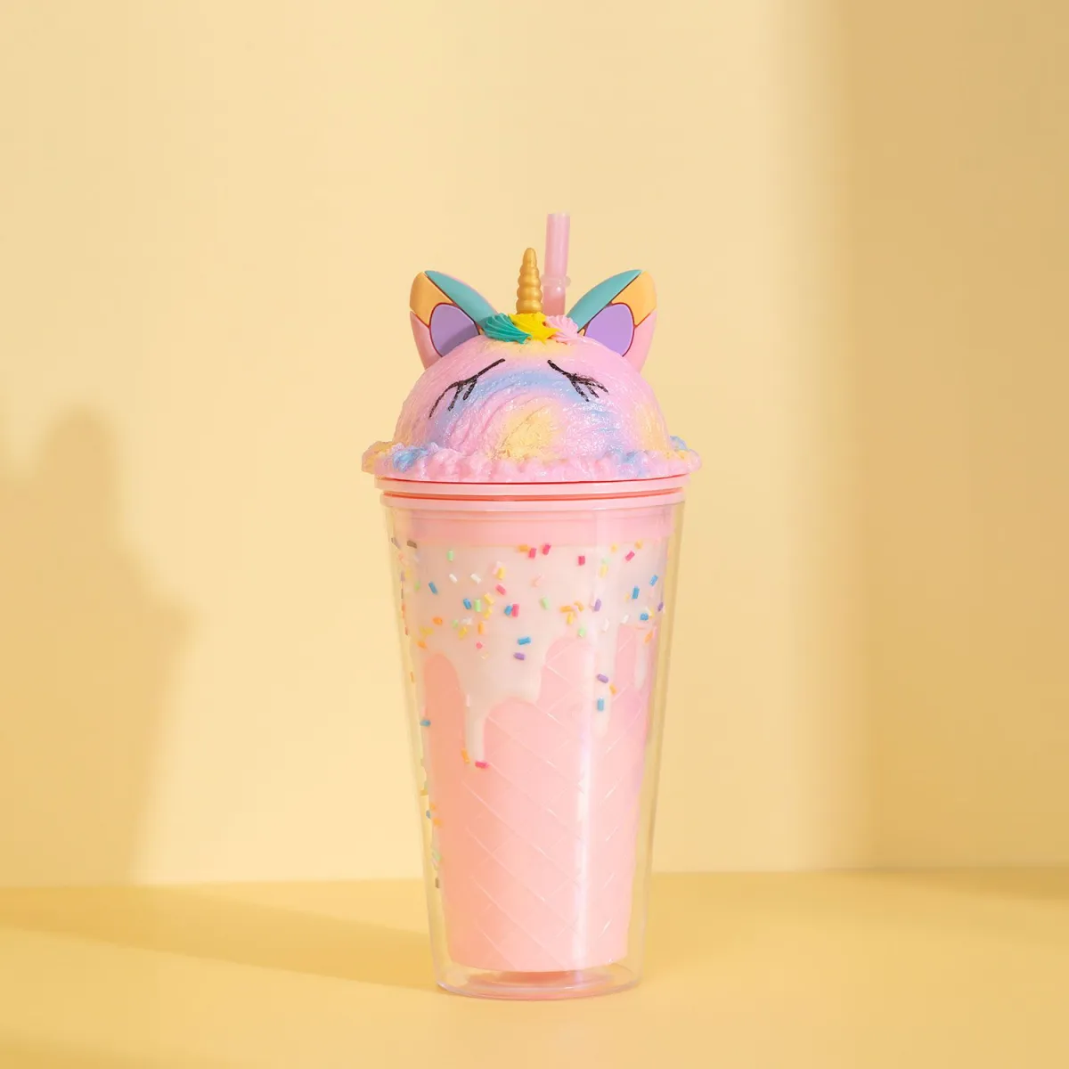 Sentio Πλαστικό Παγούρι Unicorn Ροζ