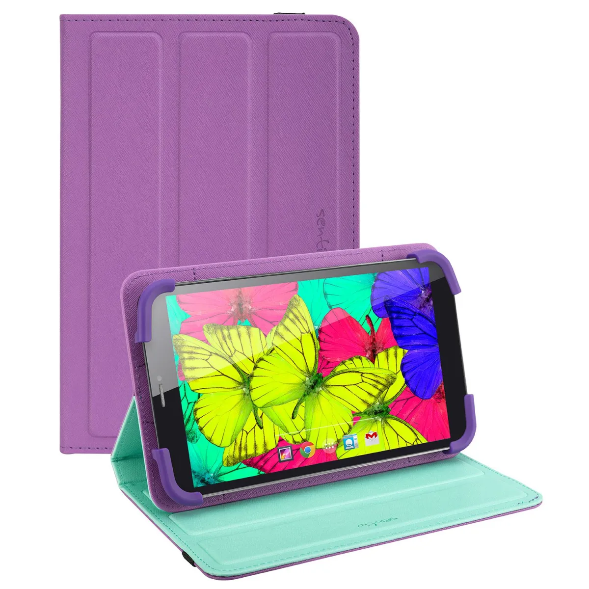 Θήκη Sentio Universal Book Cover για tablet 7-8" Μωβ-Πετρόλ