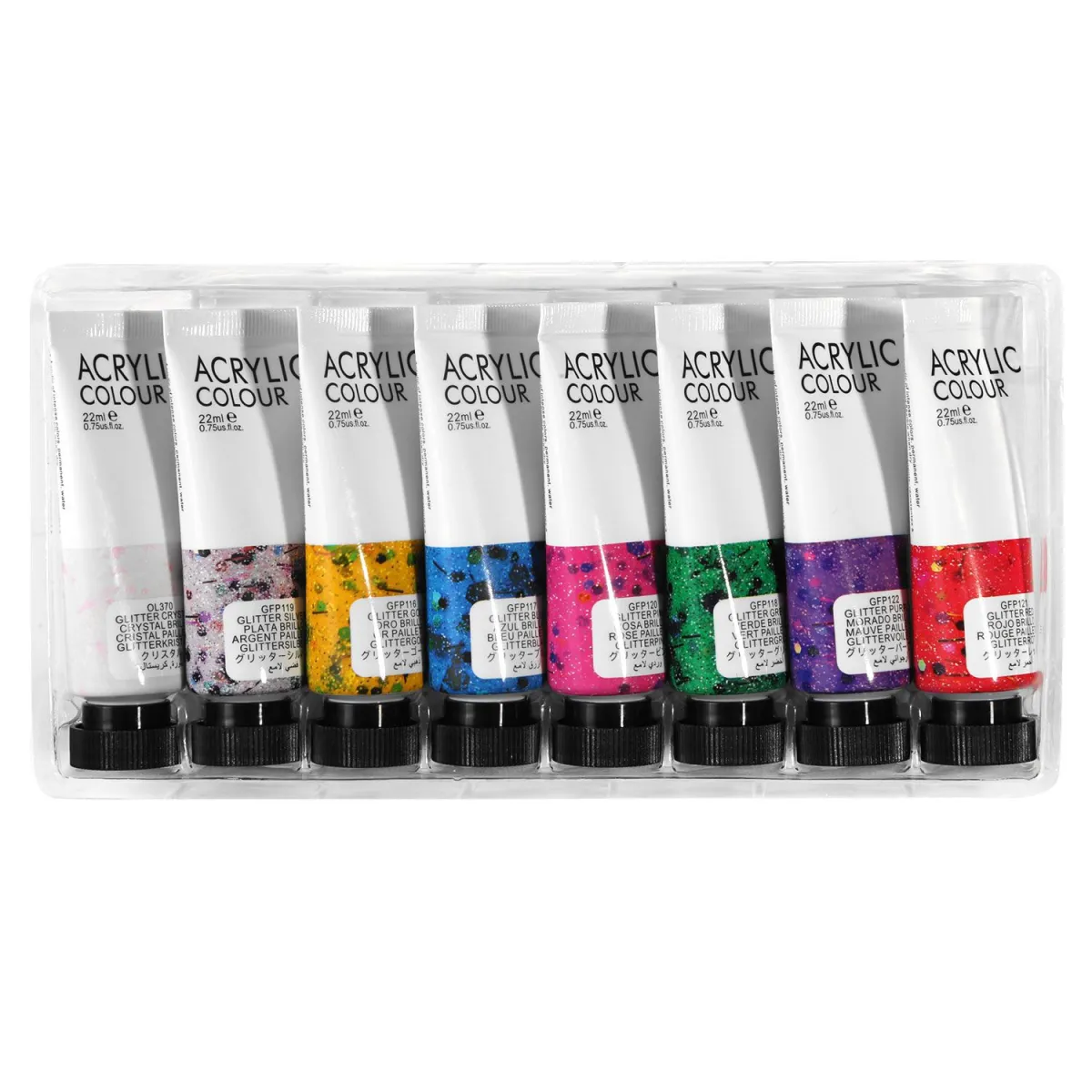 SentioArt Σετ Ακρυλικά 8*22ml, Glitter
