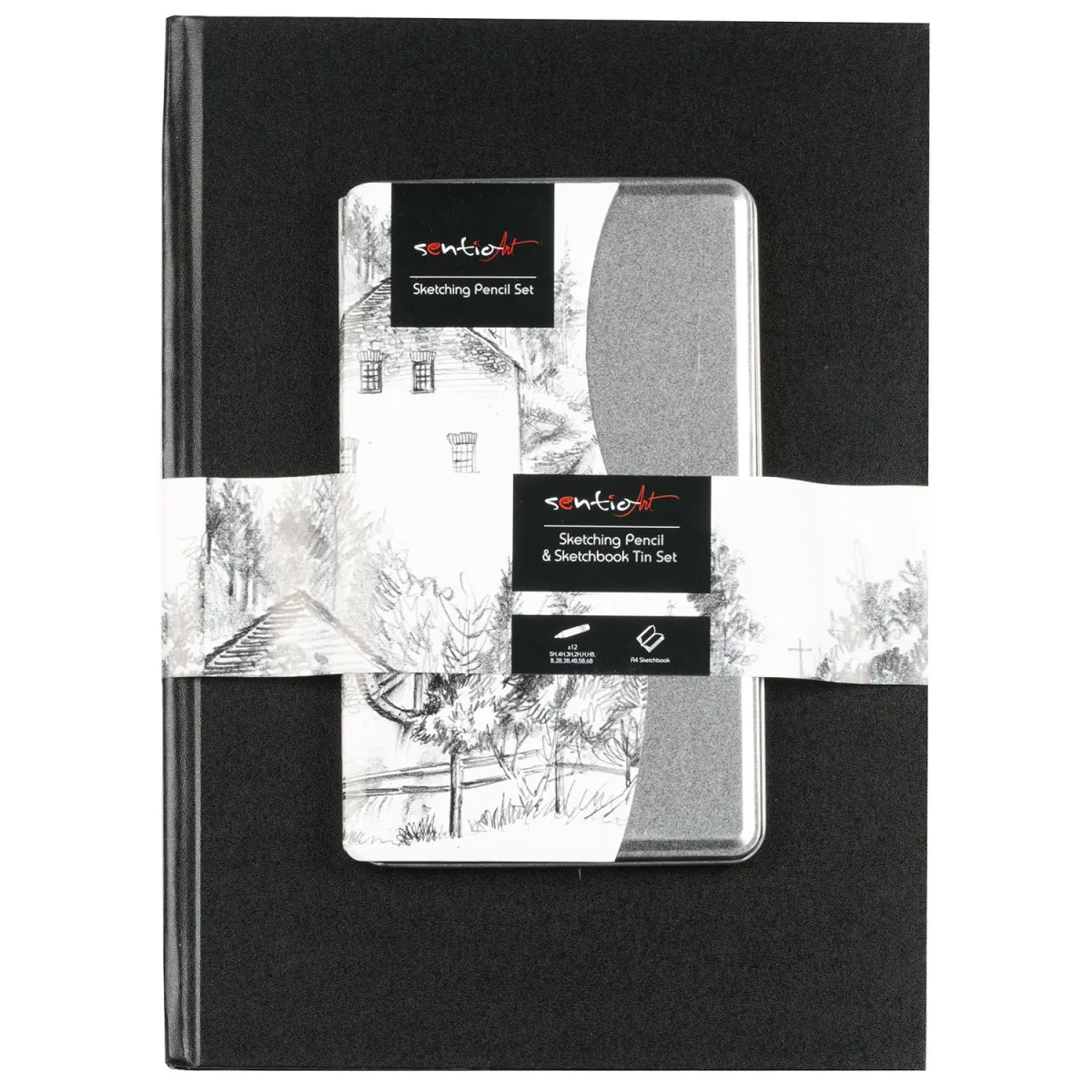 SentioArt Σετ Sketchbook & Μολύβια 12τεμ.