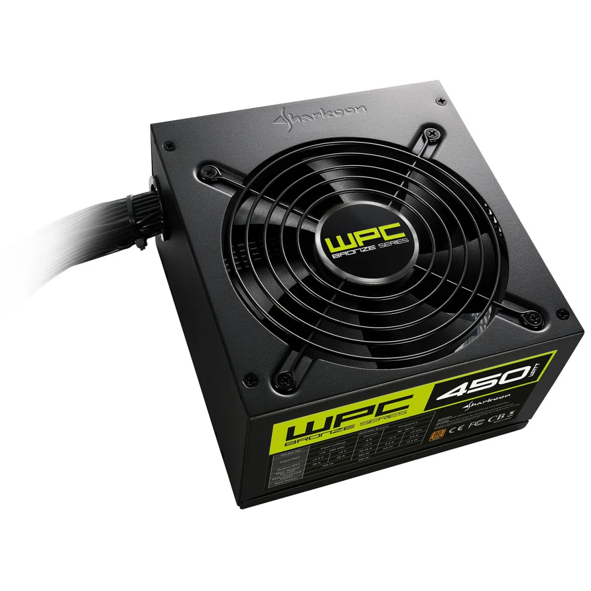 Sharkoon PSU WPC Series 450 W 80+ Bronze