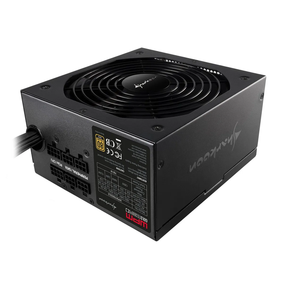Sharkoon PSU WPM Gold Zero 750W 80+ Gold