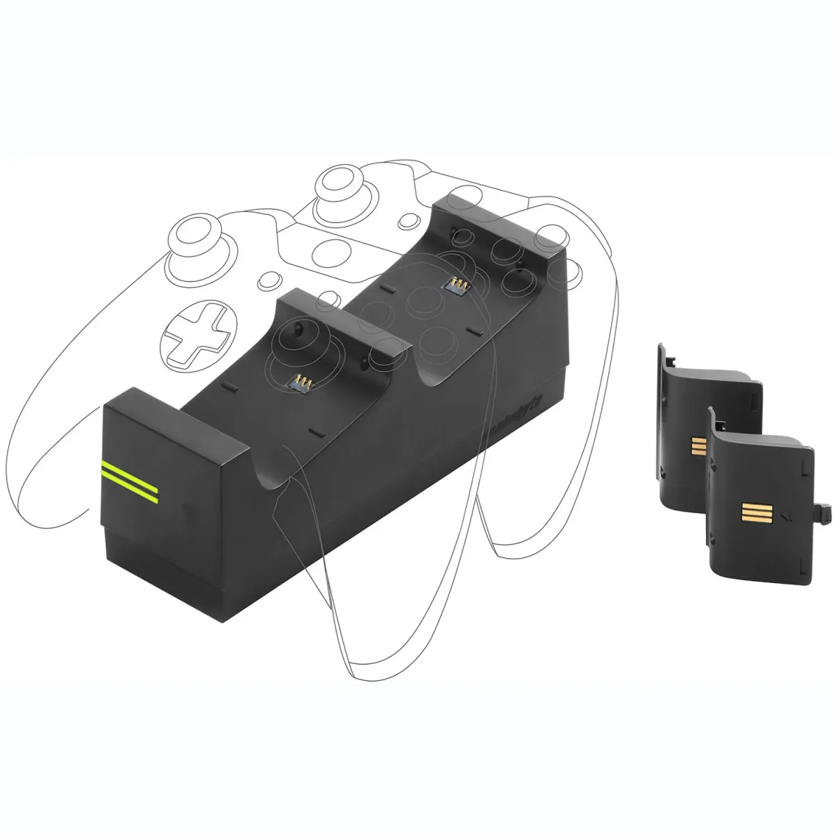 Snakebyte Twin Charge X Black + 2 x Batteries Xbox One