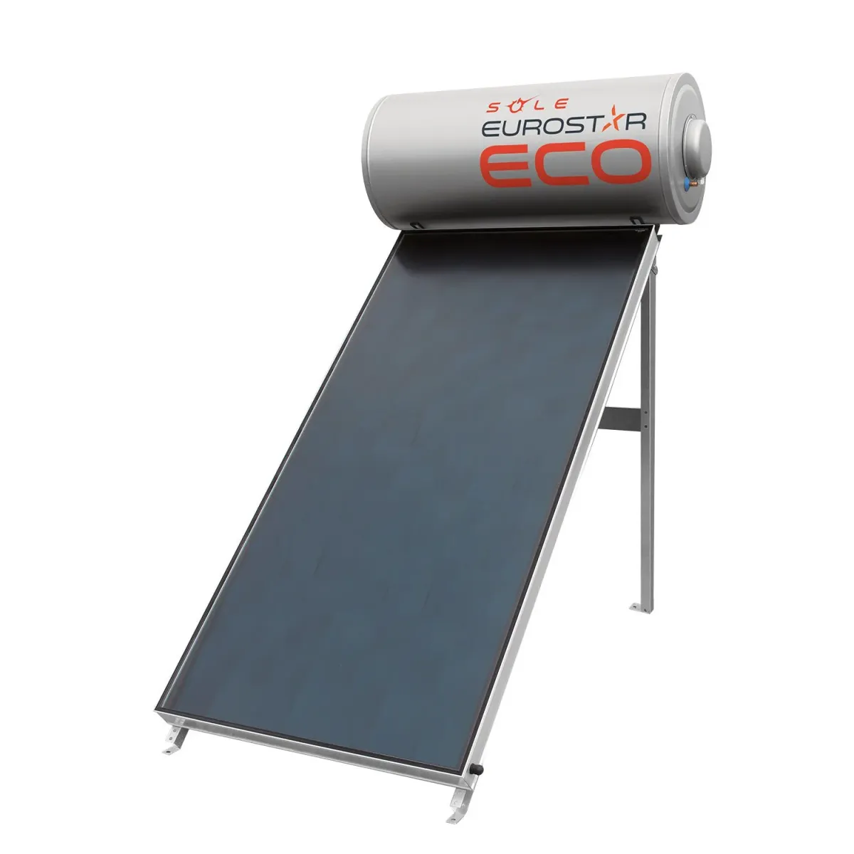 Sole Ηλιακός Θερμοσίφωνας Eurostar Eco 125L/2τμ Διπλής Ενέργειας Κεραμοσκεπής