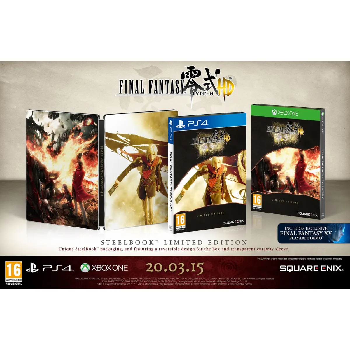 Square Enix FinalFantasyType0Steelbook Limited Edition Xbox