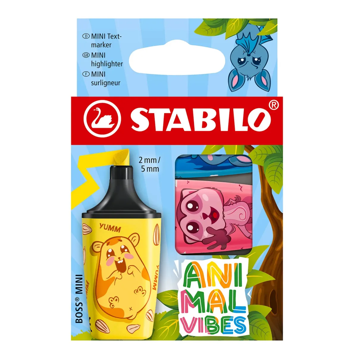 STABILO Μαρκοδόρος Υπογράμμισης Boss Animal Vibes Mini 3τεμ.