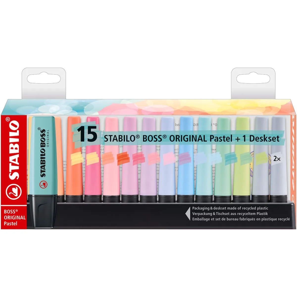 STABILO Μαρκαδόροι Υπογράμμισης Boss Original Pastel Deskset 15τεμ.