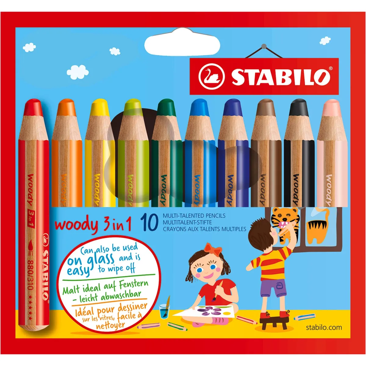 STABILO Ξυλομπογιές Woody 10τεμ.