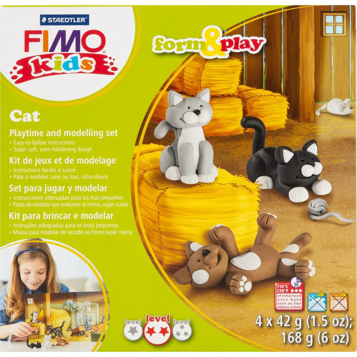 Staedtler Πηλός Fimo Kids 'Γάτα' 4τεμ.