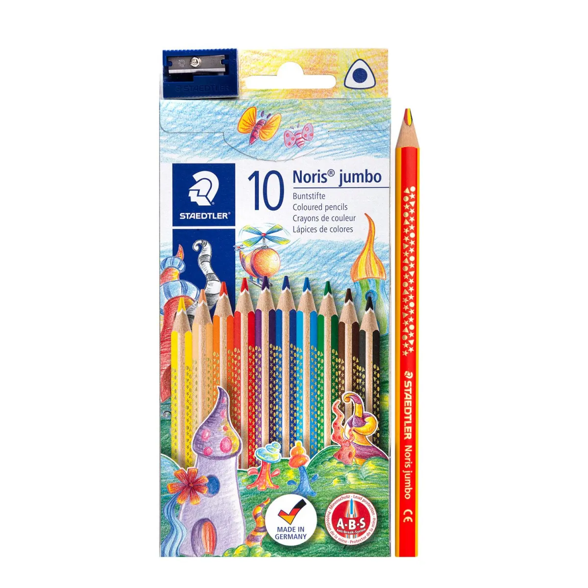 Staedtler Ξυλομπογιές Jumbo και ξύστρα, 10+2τεμ.
